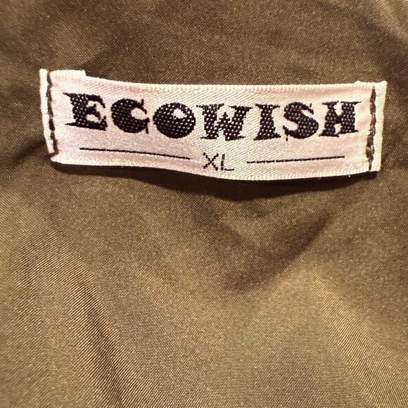 Olive Green SwissTextured Dot Midi Dress Women XL 3/4 Sleeve Flowy Fall Boho - Picture 5 of 8